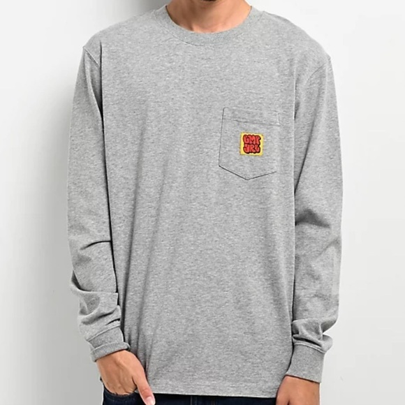 Empyre Hammer Time Heather Grey Long Sleeve Pocket T-Shirt Men’s Size S - Picture 1 of 8